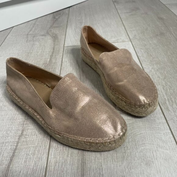 GAP Metallic Rose Gold Espadrille Slip-On Flats – Size 7 - Picture 1 of 8
